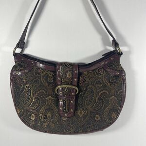 Paisley Print Tapestry Hobo Boho Crescent Bag Coldwater Creek